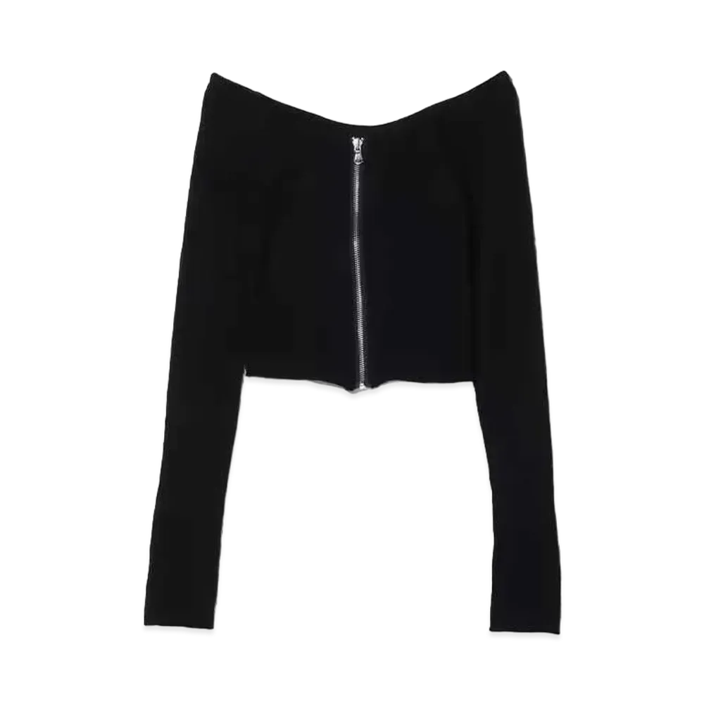 atmos pink Center Zip Knit Tops "Black"