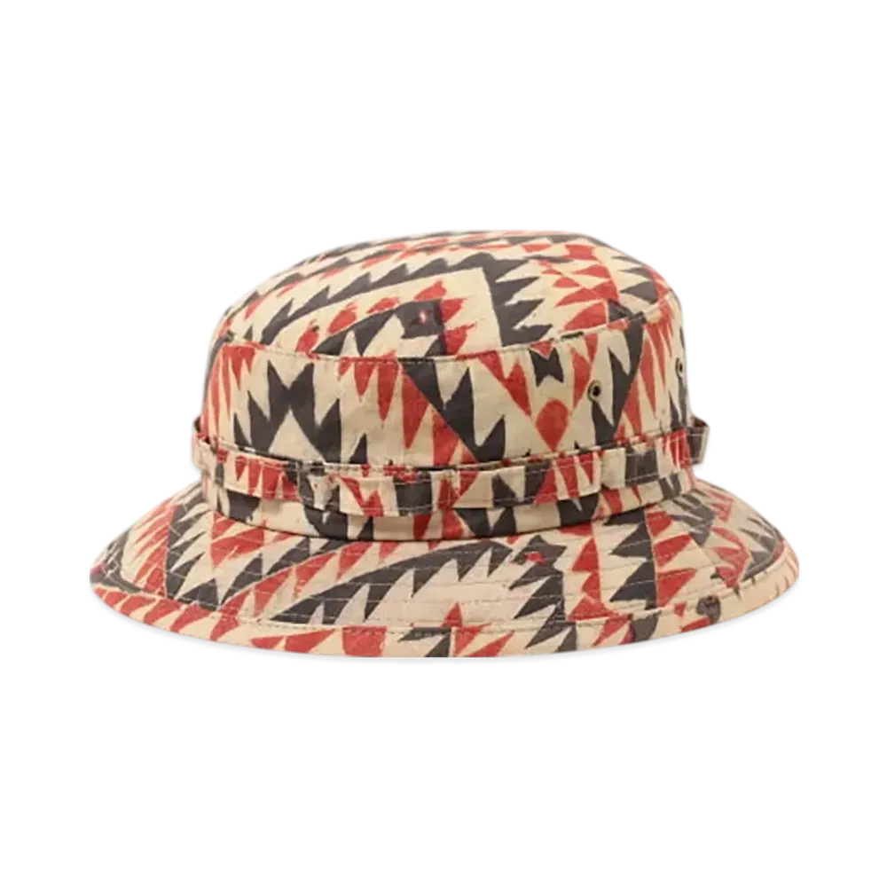 BEAMS JUNGLE HAT BLOCK PRINT "Red"