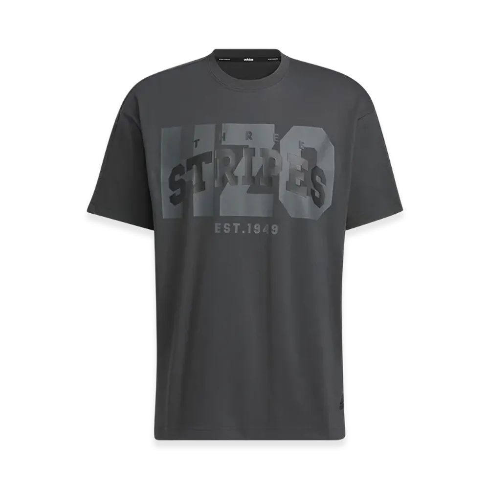 adidas College Pack Loose Fit Single Jersey Short Sleeve T-Shirt "Carbon"