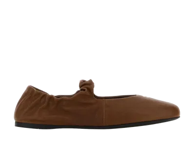 MIU MIU Women's Leather Ballerinas "Brown"