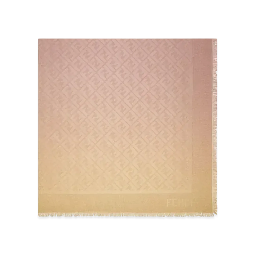 FENDI Ombre Wool & Silk FF Shawl "Multi Color"