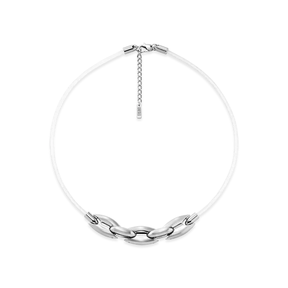 Diesel Dx1615040 Stainless Steel And Silicone Metamorph Chain Necklace "Silver"