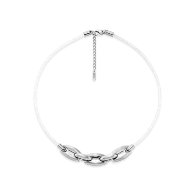 Diesel Dx1615040 Stainless Steel And Silicone Metamorph Chain Necklace "Silver"