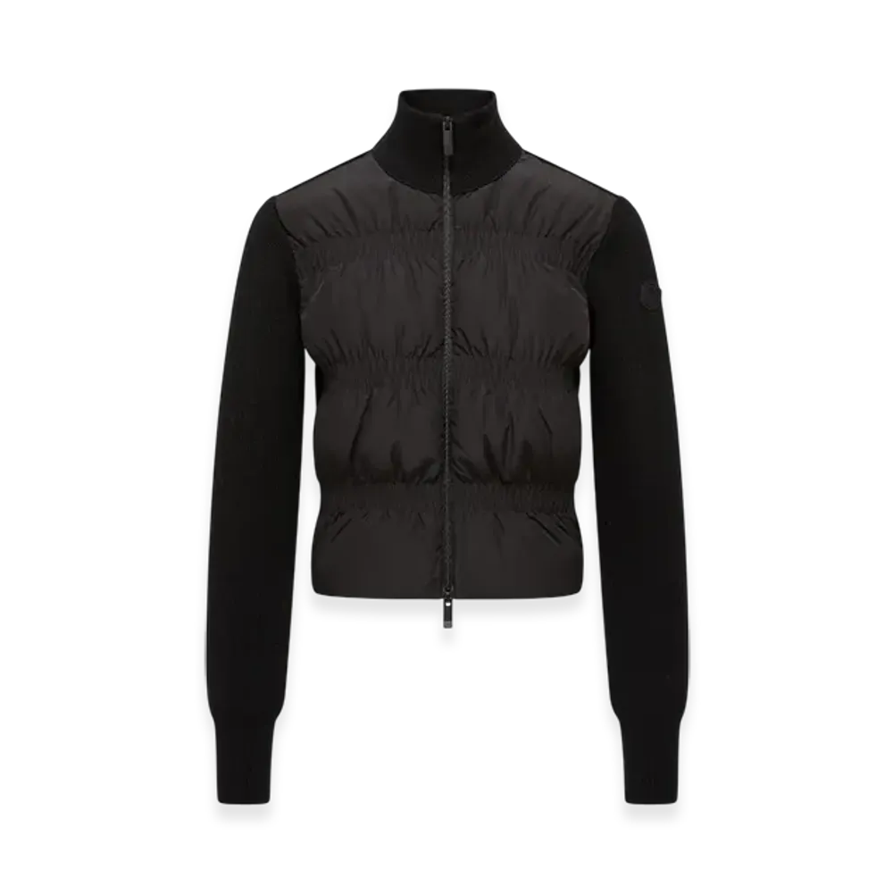 MONCLER Padded Wool Zip-Up Cardigan "Black"