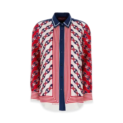 GUCCI Women's Printed Silk Shirt "Printed"