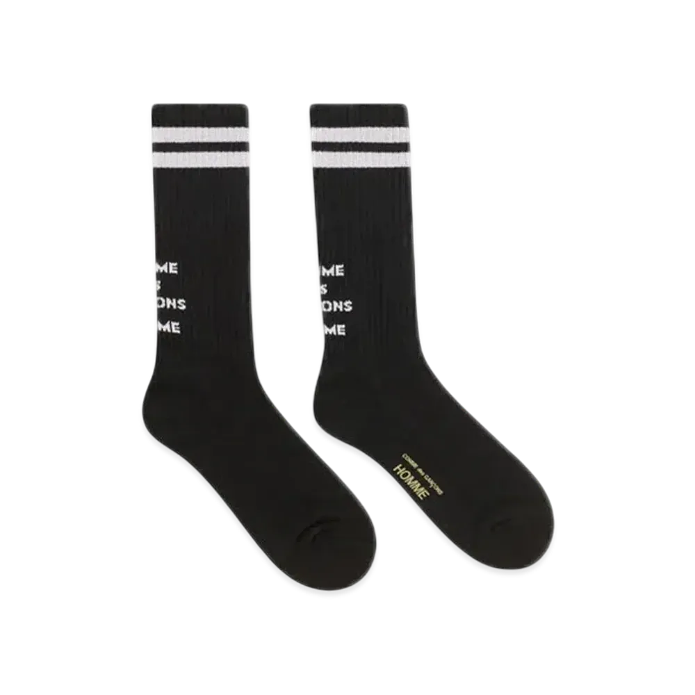COMME des GARCONS HOMME Cotton Pilled With Lines Socks "Black"