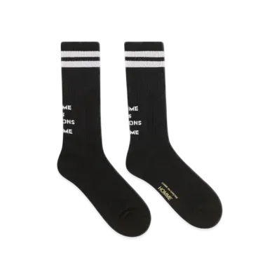 COMME des GARCONS HOMME Cotton Pilled With Lines Socks "Black"
