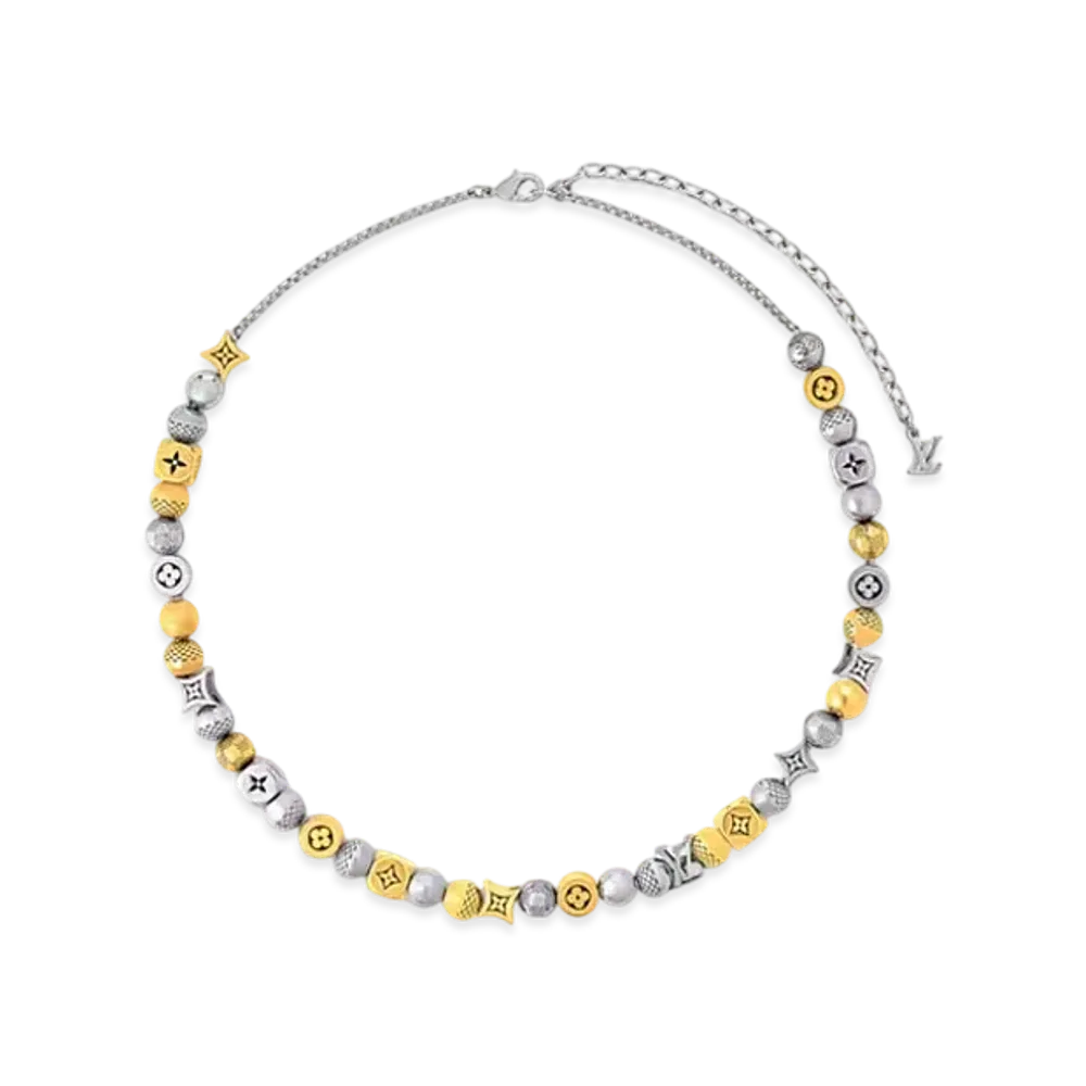 Louis Vuitton Damier Party Necklace "Silver/Gold"