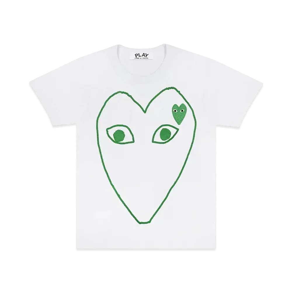 PLAY COMME des GARCONS Unisex Printed Heart T-Shirt "White"