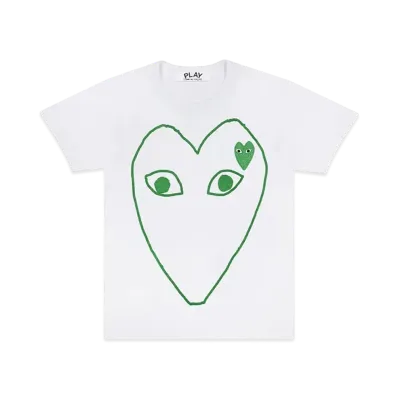 PLAY COMME des GARCONS Unisex Printed Heart T-Shirt "White"