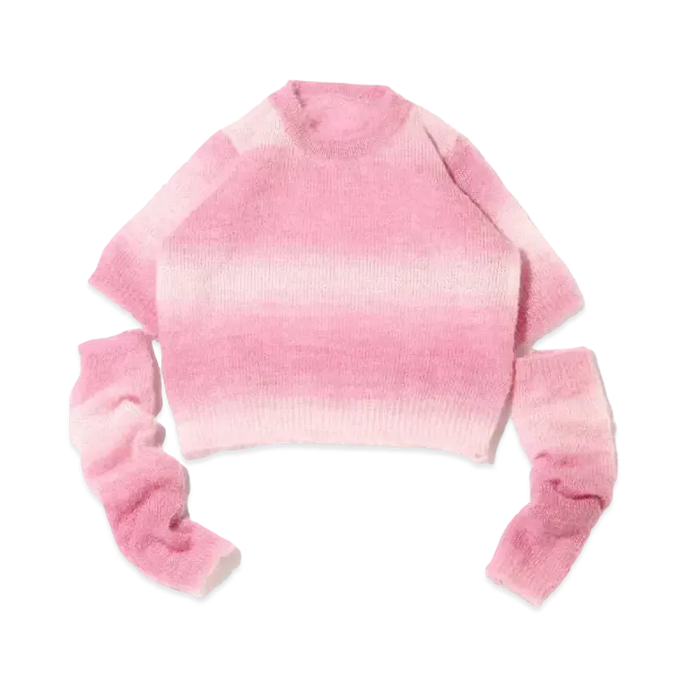 atmos pink Arm Warmer Tsuki Gradient Knit Tops "Pink"