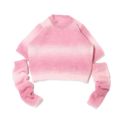 atmos pink Arm Warmer Tsuki Gradient Knit Tops "Pink"