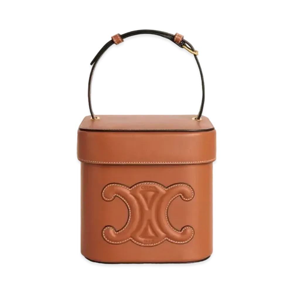 CELINE Medium Box Cuir Triomphe In Smooth Calfskin "Tan"