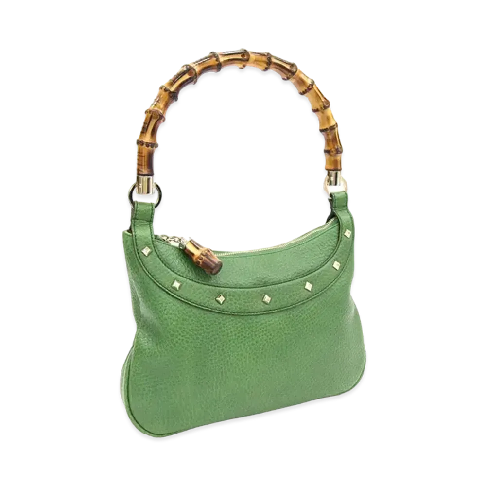 GUCCI Bamboo One Shoulder Bag "Green"