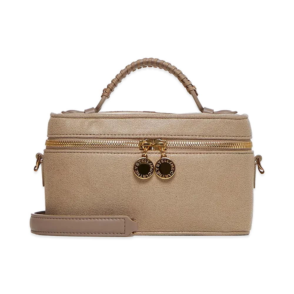 STELLA McCARTNEY Women's Chain Falabella Cosmetic Case "Beige/Gold"