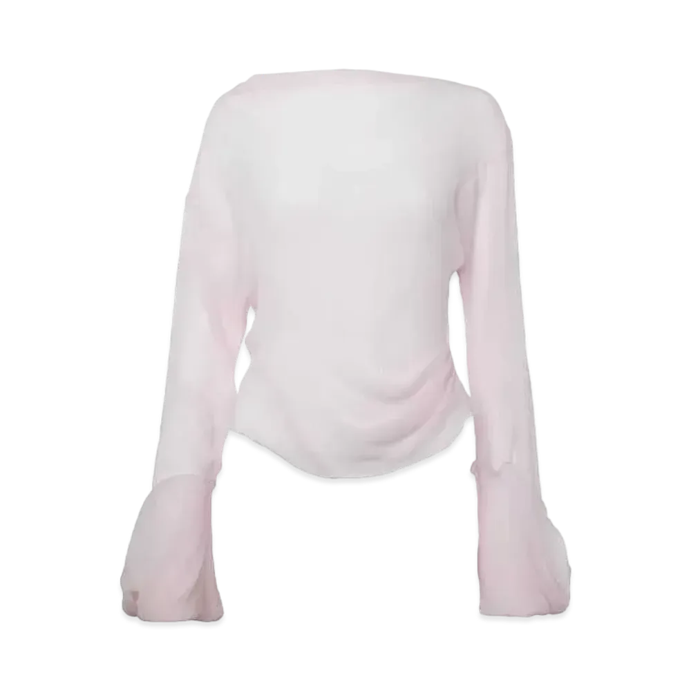 JW ANDERSON Long Sleeve Sheer Top "Pink"