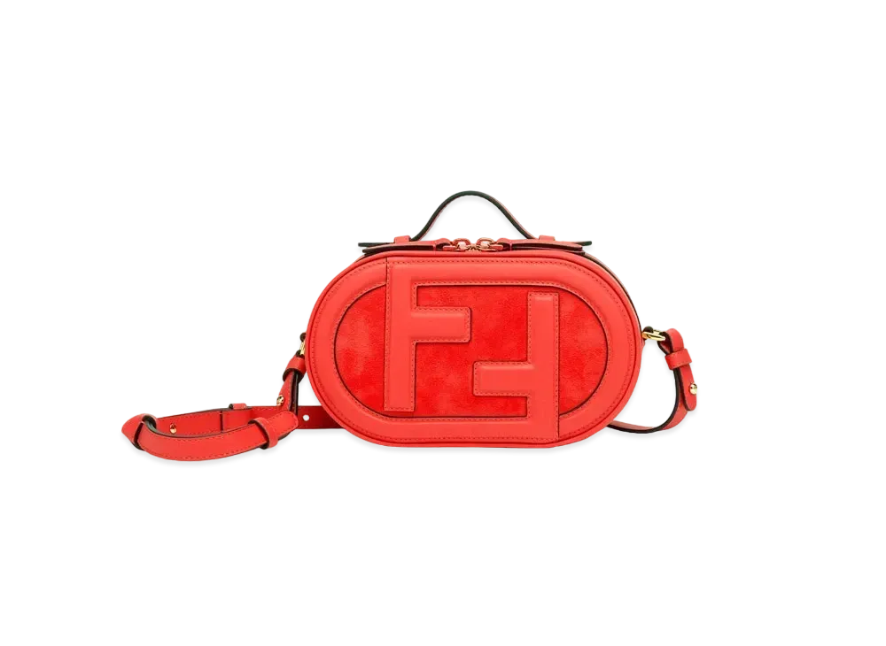 FENDI Cam Small Leather / Suede Mini Bag "Red"