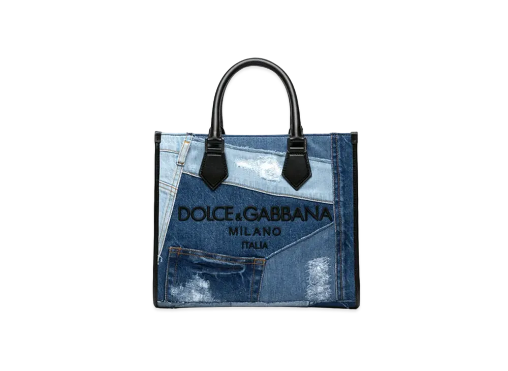 Dolce&Gabbana EDGe Shopping Bag Denim Patchwork Logo "Multicolor"
