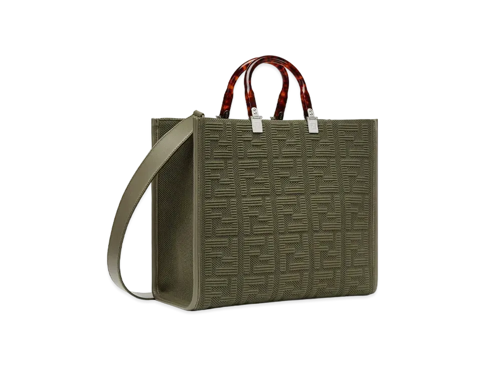 FENDI Sunshine Medium Ff Fabric Shopper "Green"