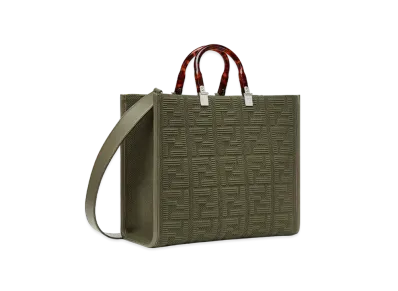 FENDI Sunshine Medium Ff Fabric Shopper "Green"