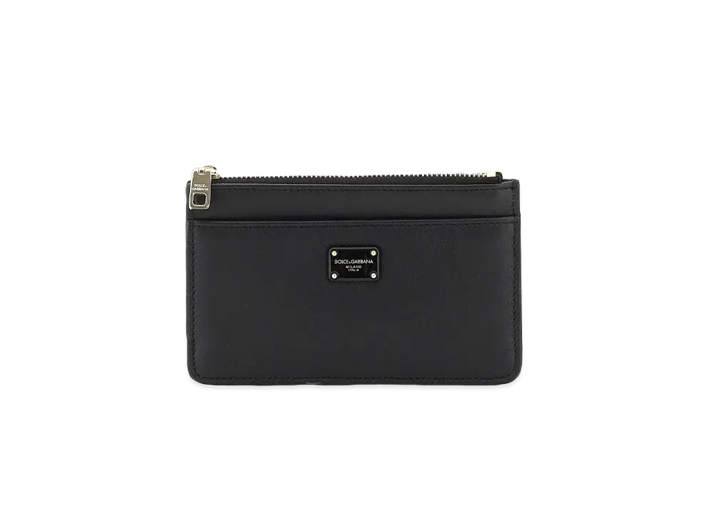 Dolce&Gabbana Card Case Midium Calfskin Logo Plate "Black"