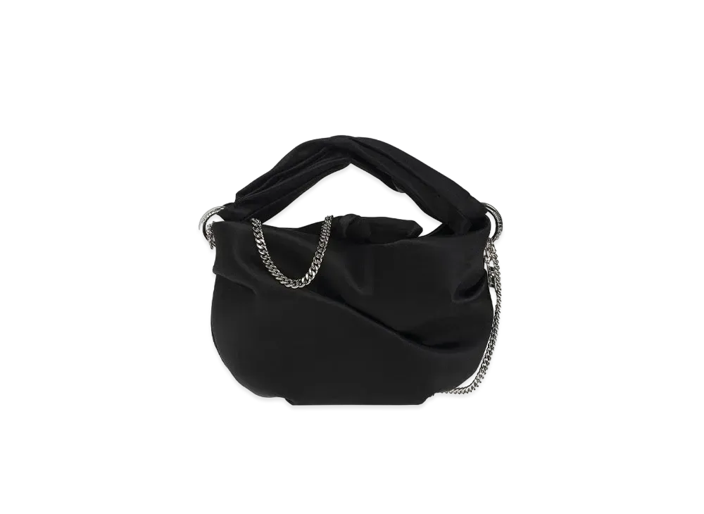 JIMMY CHOO BONNY Satin Bag With Twisted Handle "Black"