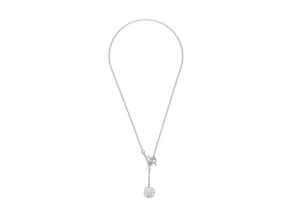 Hermes Ex-Libris Pendant PM "Silver/Pink Gold"