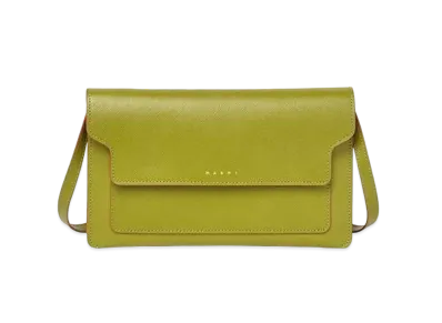 Marni TRUNK Saffiano Calfskin Clutch Bag "Green"