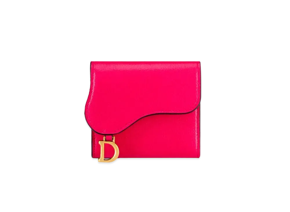 Dior Saddle Lotus Wallet Goat Skin "Bright Pink"