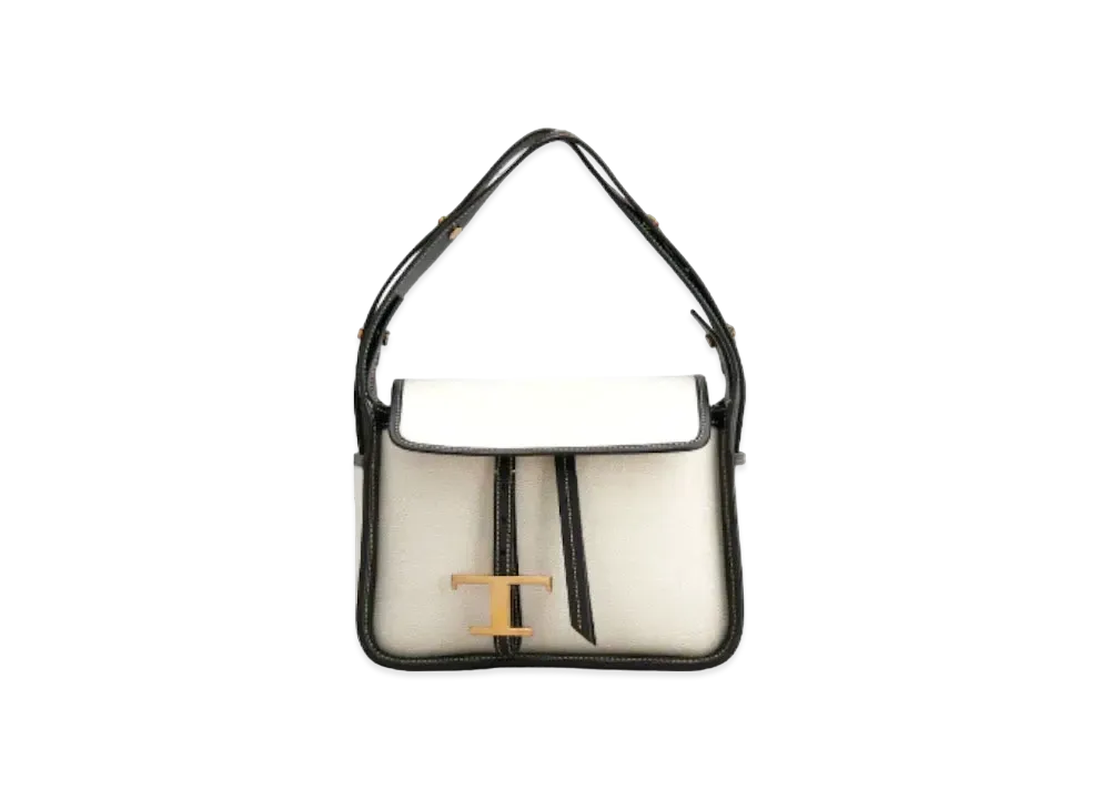 TOD'S Leather & Fabric Bag Mini "White/Black"