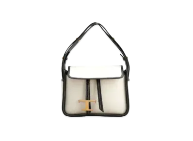 TOD'S Leather & Fabric Bag Mini "White/Black"