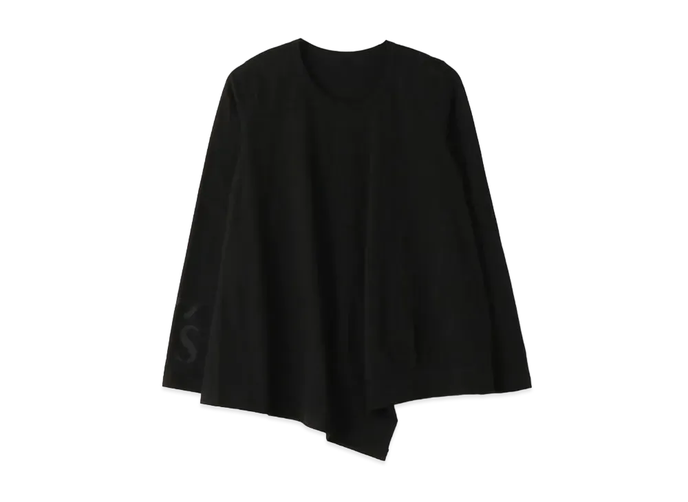 Yohji Yamamoto Y's 30/- PS Y's LOGO PIGMENT PRINT R FLASH LONG SLEEVE T "Black"
