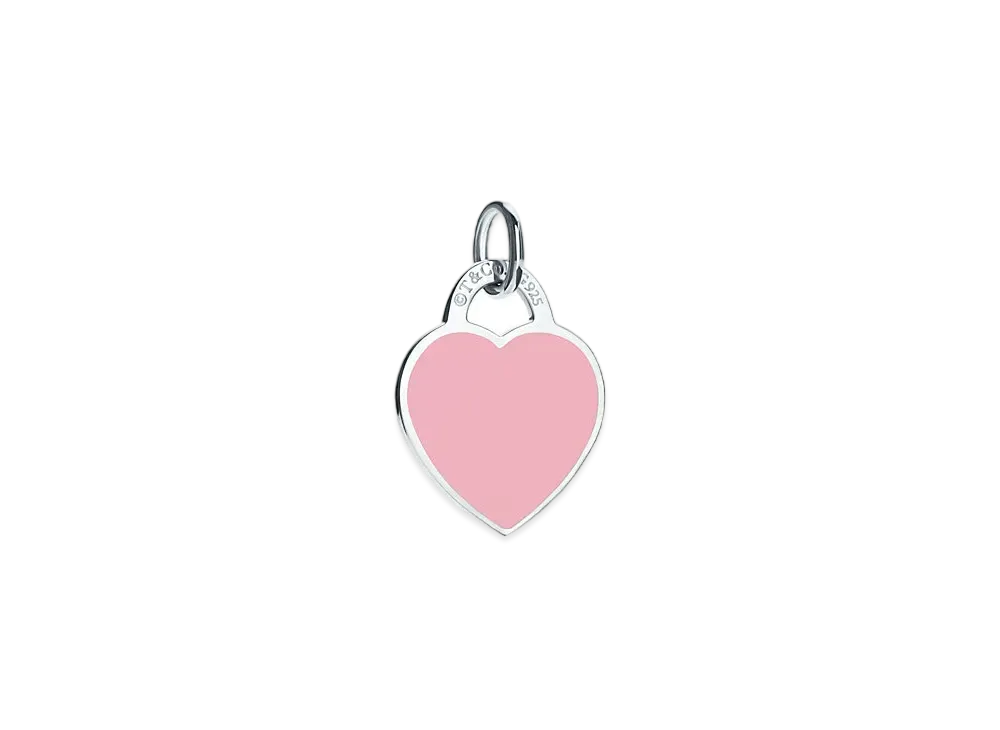 Tiffany & Co. Return to Tiffany Pink Heart Tag Charm "Silver"