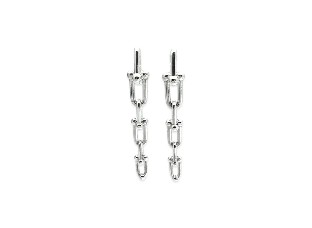 Tiffany & Co. HardWear Graduated Link Earrings "Silver"