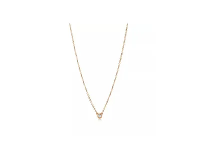 Tiffany & Co. Elsa Peretti by the Yard Single Diamond Pendant 16inch "Rose Gold"