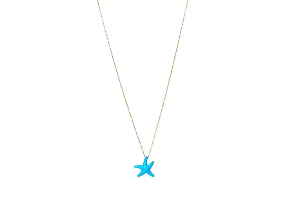Tiffany & Co. Elsa Peretti Starfish Pendant Turquoise 18K "Gold"