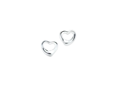 Tiffany & Co. Elsa Peretti Open Heart Stud Earrings "Silver"