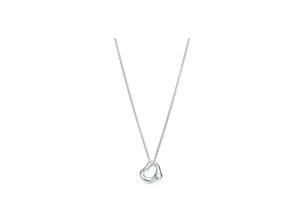 Tiffany & Co. Elsa Peretti Open Heart Pendant 16" Chain + 11mm "Sterling Silver"