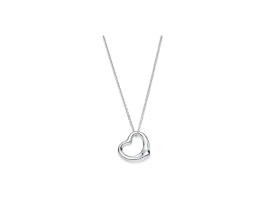 Tiffany & Co. Elsa Peretti Open Heart Pendant 16" Chain + 22mm Medium "Sterling Silver"
