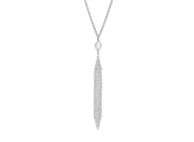 Tiffany & Co. Elsa Peretti Mesh Tassel Pendant Freshwater Pearl "Silver"