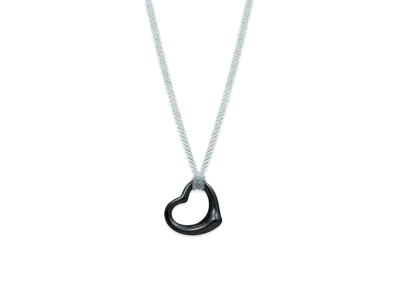 Tiffany & Co. Elsa Peretti Open Heart Pendant "Black/Silver"