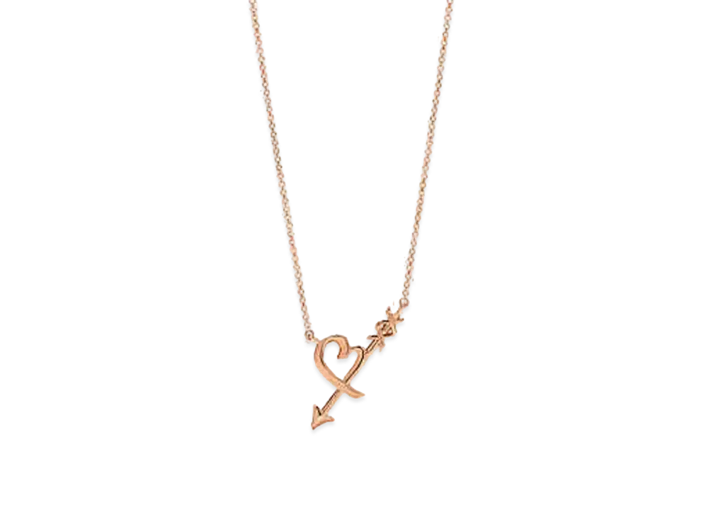 Tiffany & Co. Paloma Picasso Graffiti Heart & Arrow Pendant 18K "Rose Gold"