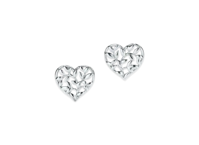 Tiffany & Co. Paloma Picasso Olive Leaf Heart Earrings "Silver"