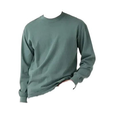 Los Angeles Apparel Long Sleeve Garment Dye Mockneck T-Shirt "Atlantic Green"