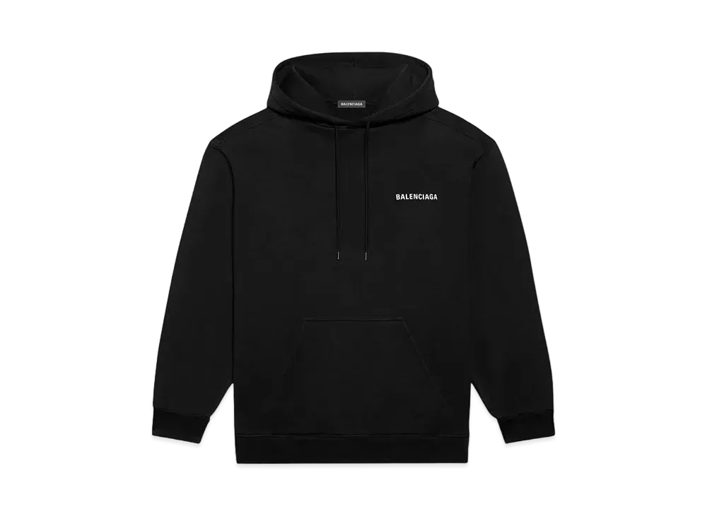 BALENCIAGA MENS Logo Hoodie Medium Fit "Black"