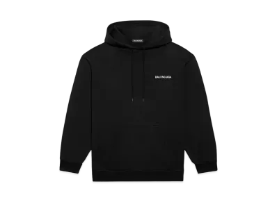 BALENCIAGA MENS Logo Hoodie Medium Fit "Black"