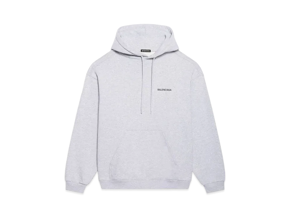 BALENCIAGA MENS Logo Hoodie Medium Fit "Grey/Black"