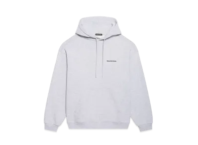 BALENCIAGA MENS Logo Hoodie Medium Fit "Grey/Black"