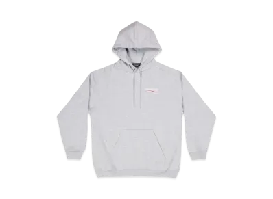 BALENCIAGA MENS Political Campaign Hoodie Medium Fit "Grey/Silver/Red"