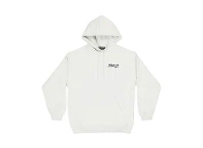 BALENCIAGA MENS Political Campaign Hoodie Medium Fit "White/Black/Blue"